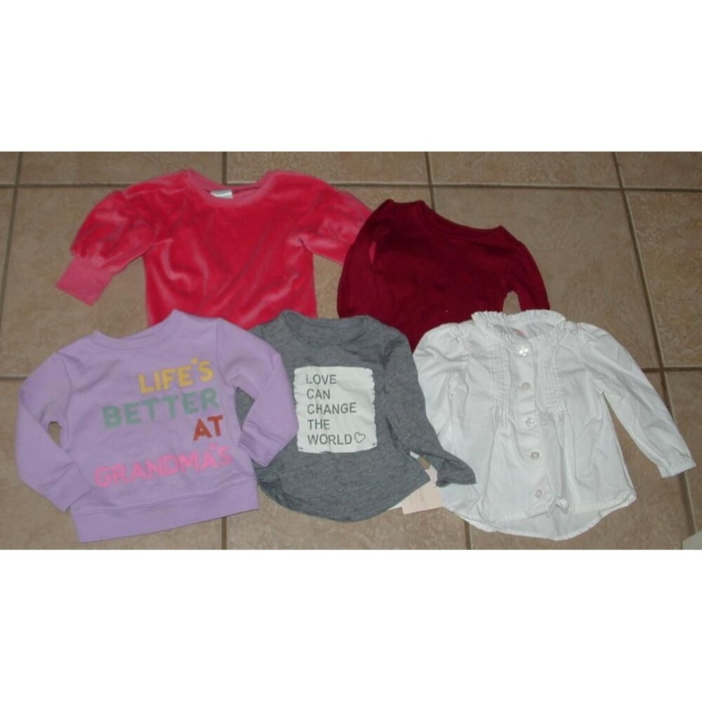 NEW Infant Girls Sz 12 Months 5 Pc Shirt Lot GRAYSON GARANIMALS